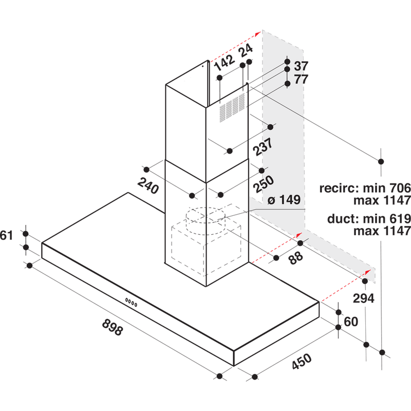 Whirlpool-Okap-Do-zabudowy-AKR-559-3-IX-Inox-Kominowy-Mechaniczny-Technical-drawing