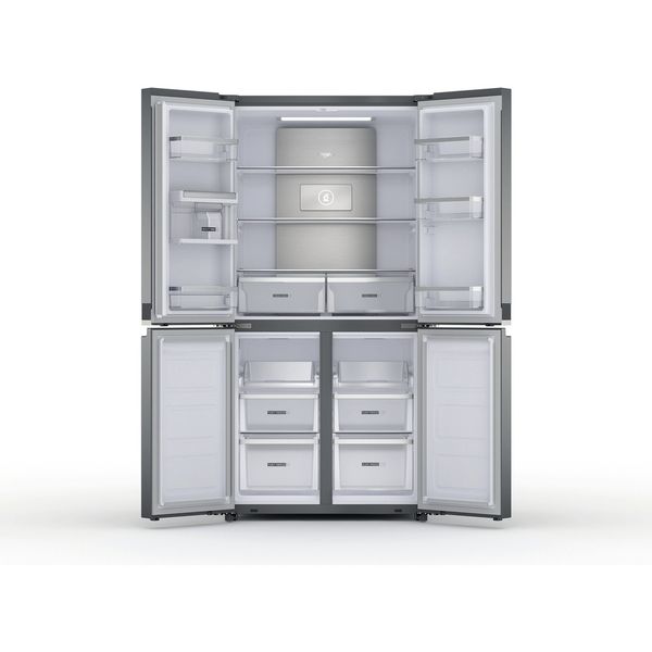 Whirlpool-Side-by-Side-Wolnostojące-WQ9-U2L-Inox-Look-Frontal-open