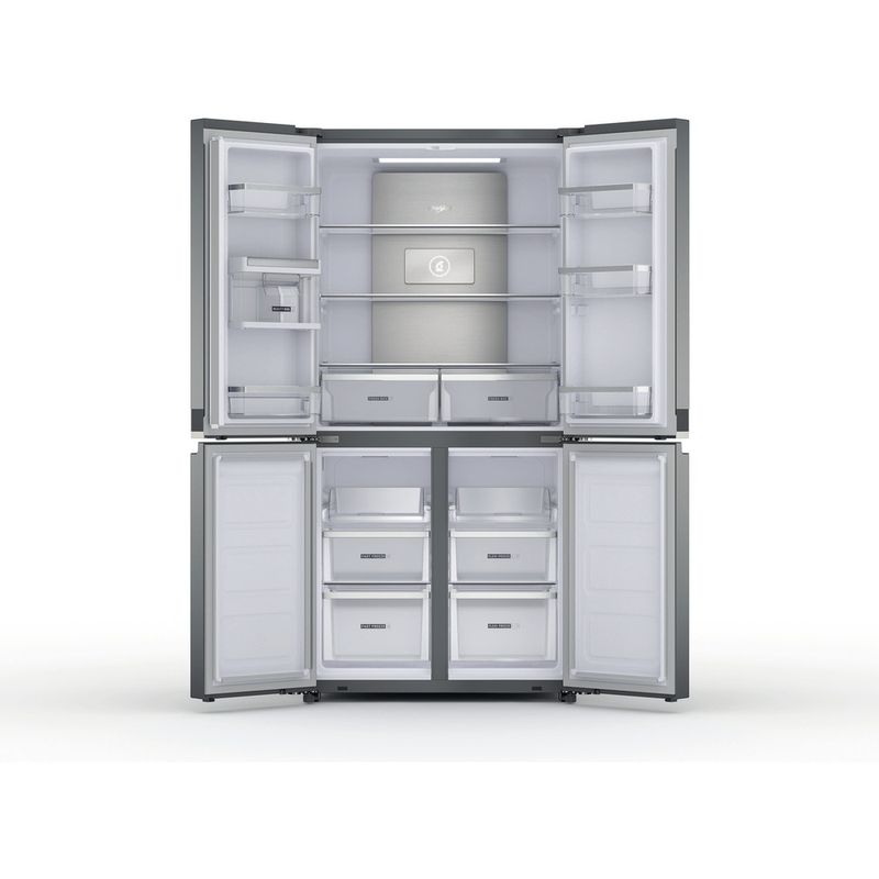 Whirlpool-Side-by-Side-Wolnostojące-WQ9-U2L-Inox-Look-Frontal-open
