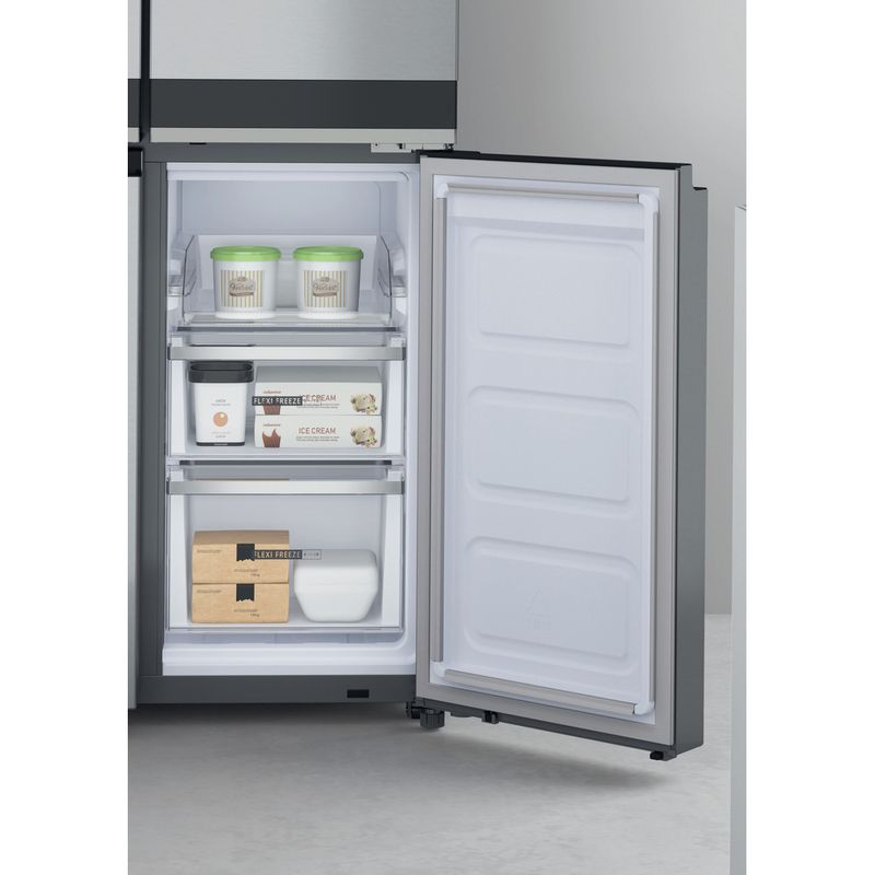 Whirlpool-Side-by-Side-Wolnostojące-WQ9-U2L-Inox-Look-Lifestyle-frontal-open