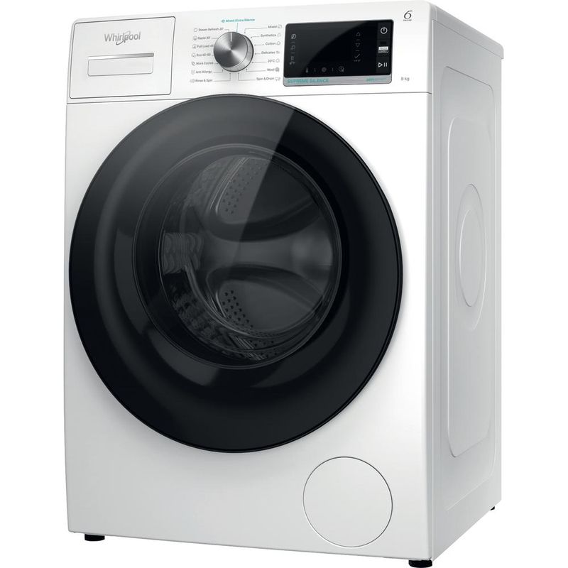 Whirlpool Pralka Wolnostojące W6X W845WB EE Biel Ładowany od frontu B Perspective