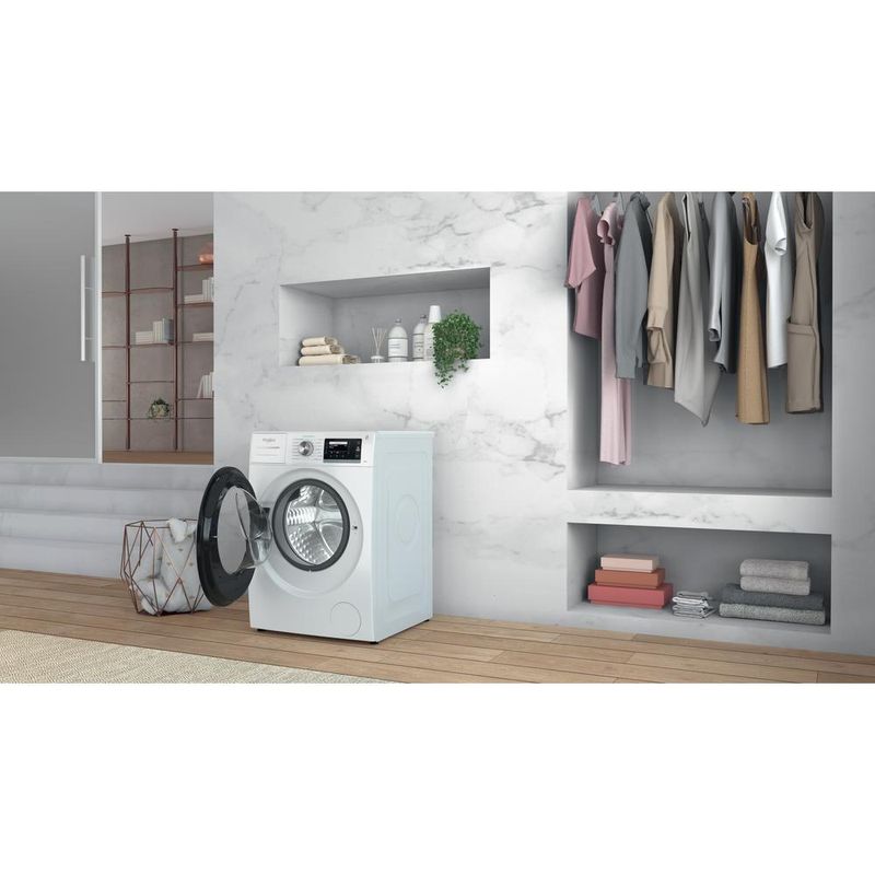 Whirlpool Pralka Wolnostojące W6X W845WB EE Biel Ładowany od frontu B Lifestyle perspective open