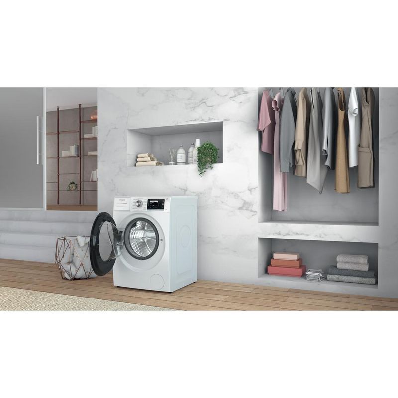 Whirlpool Pralka Wolnostojące W6 W845WB PL Biel Ładowany od frontu B Lifestyle perspective open