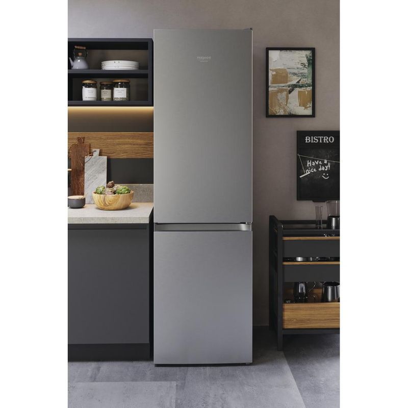 Hotpoint_Ariston Chłodziarka/zamrażarka Wolnostojący HAFC9 TA33SX O3 Saturn Steel Dwudrzwiow(y)a Lifestyle frontal