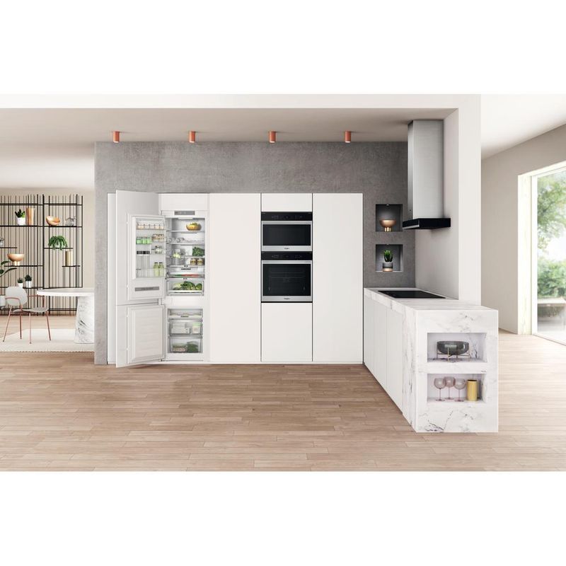 Whirlpool Lodówka z zamrażarką Do zabudowy WHC18 T594 Biel Dwudrzwiow(y)a Lifestyle frontal open