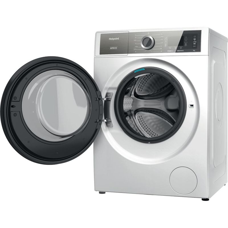 Hotpoint_Ariston Pralka Wolnostojący H8 W946WB EU Biały Ładowany od frontu A Perspective open