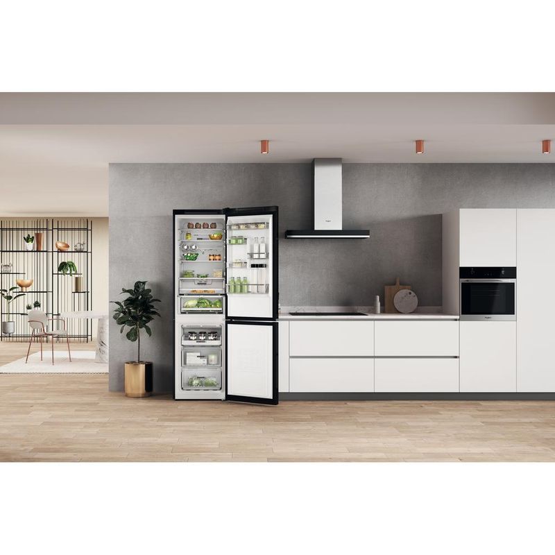 Whirlpool-Lodowka-z-zamrażarką-Wolnostojące-W7X-93T-KS-Czarny-inox-Dwudrzwiow-y-a-Lifestyle-frontal-open