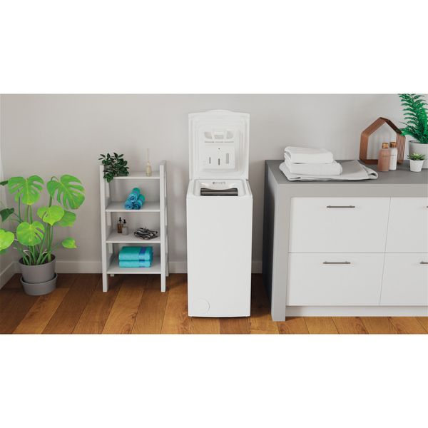 Indesit Pralka Wolnostojące BTW W S60400 PL/N Biel Ładowana od góry C Lifestyle frontal open