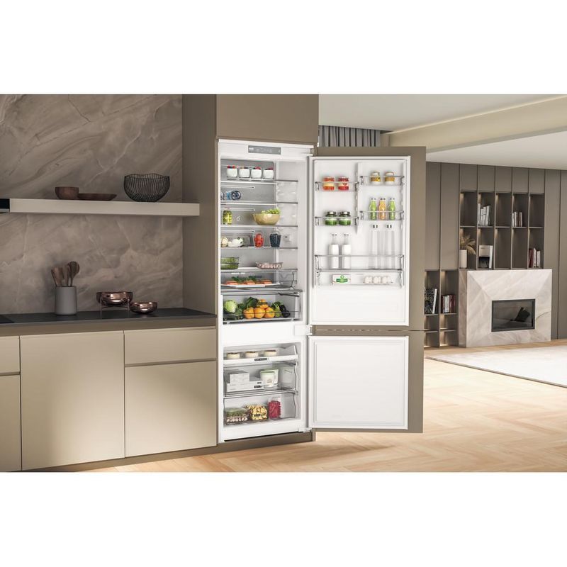 Whirlpool Lodówka z zamrażarką Do zabudowy WH SP70 T122 Biel Dwudrzwiow(y)a Lifestyle perspective open