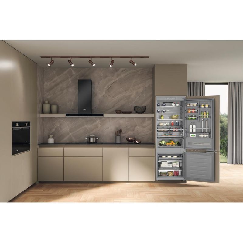 Whirlpool Lodówka z zamrażarką Do zabudowy WH SP70 T262 P Szary Dwudrzwiow(y)a Lifestyle frontal open