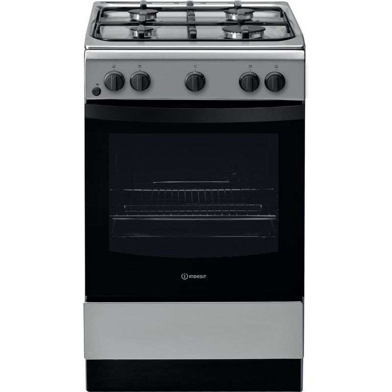 Indesit-Kuchenka-IS5G0KMX-E-Inox-Gazowy-Frontal