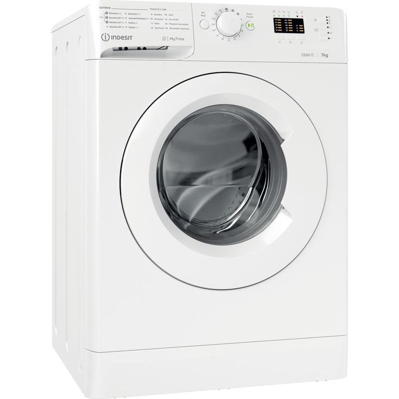 Indesit Pralka Wolnostojące MTWA 71252 W PL Biel Ładowany od frontu E Perspective