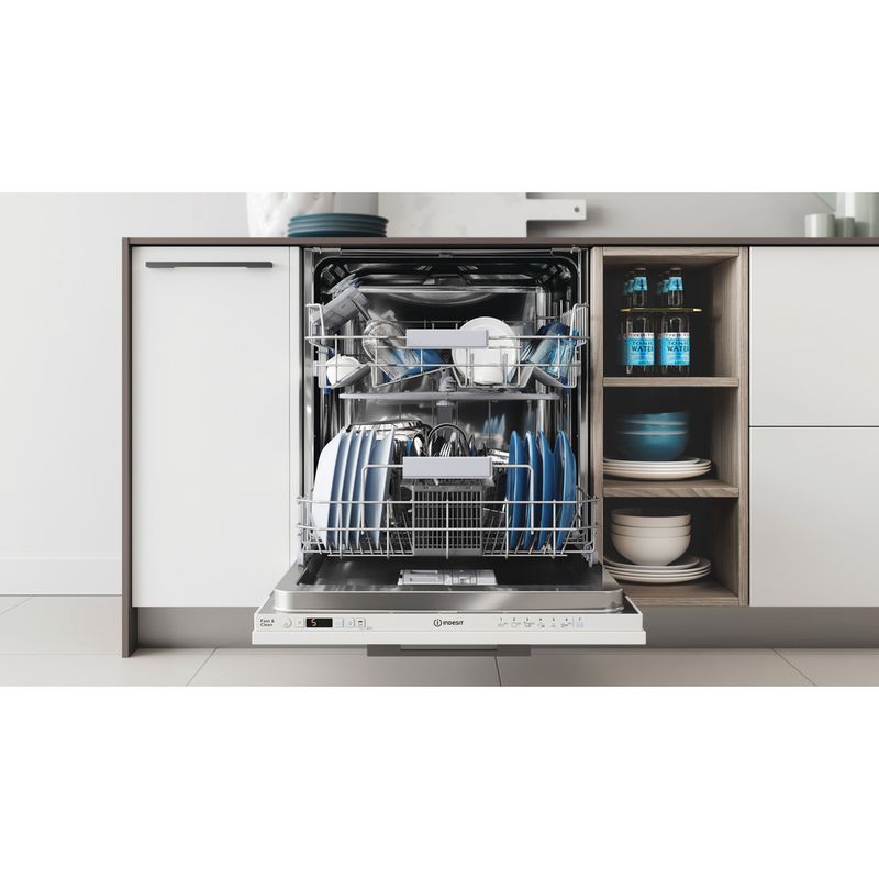 Indesit Zmywarka Do zabudowy DIC 3B+16 A Zintegrowane F Lifestyle frontal open