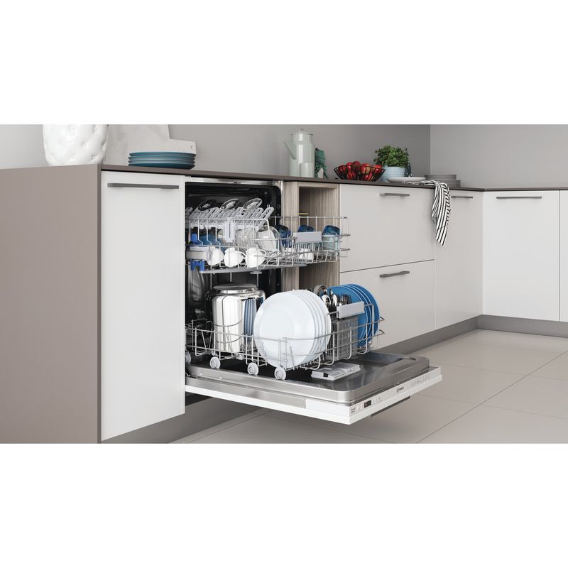 Indesit Zmywarka Do zabudowy DIC 3B+16 A Zintegrowane F Lifestyle perspective open