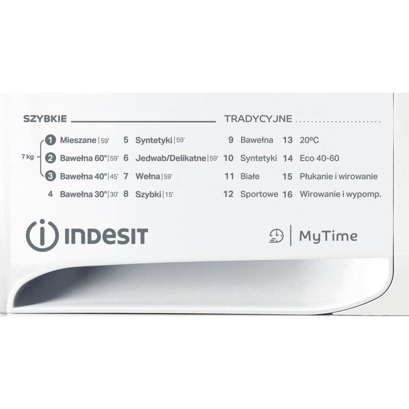 Indesit Pralka Wolnostojące MTWA 71252 W PL Biel Ładowany od frontu E Program