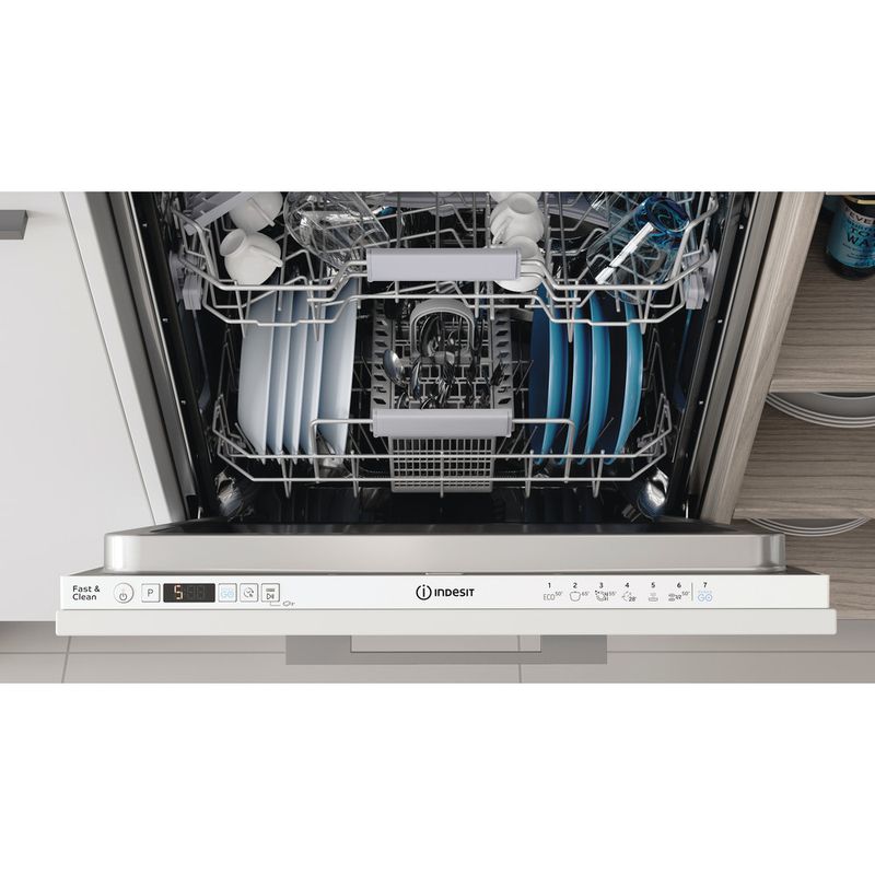 Indesit Zmywarka Do zabudowy DIC 3B+16 A Zintegrowane F Lifestyle control panel