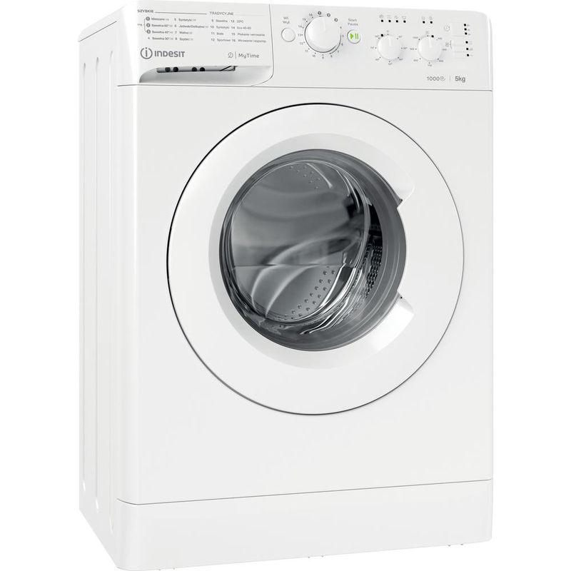 Indesit Pralka Wolnostojące MTWSC 510511 W PL Biel Ładowany od frontu F Perspective