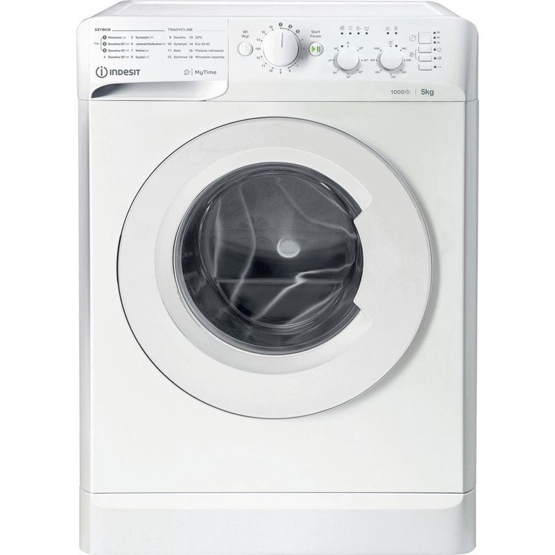 Indesit Pralka Wolnostojące MTWSC 510511 W PL Biel Ładowany od frontu F Frontal