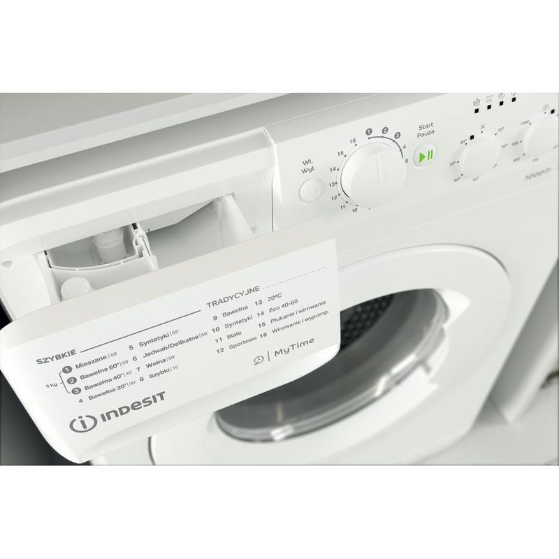 Indesit Pralka Wolnostojące MTWSC 510511 W PL Biel Ładowany od frontu F Drawer