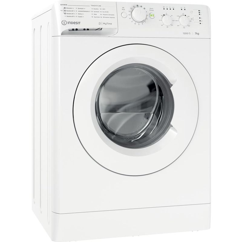 Indesit Pralka Wolnostojące MTWC 71252 W PL Biel Ładowany od frontu E Perspective