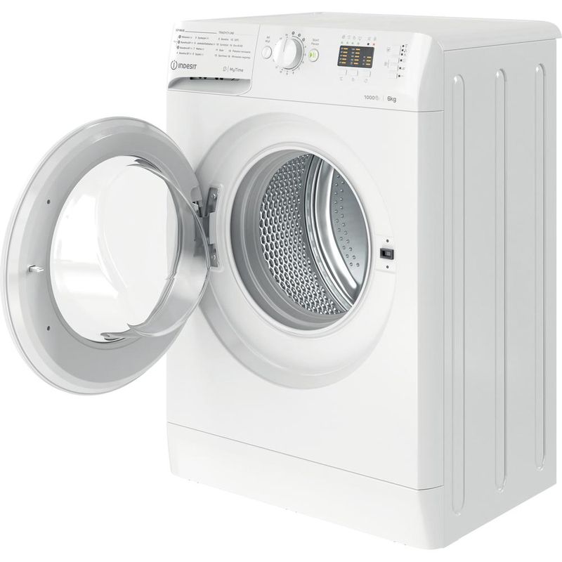 Indesit Pralka Wolnostojące MTWSA 61051 W PL Biel Ładowany od frontu F Perspective open