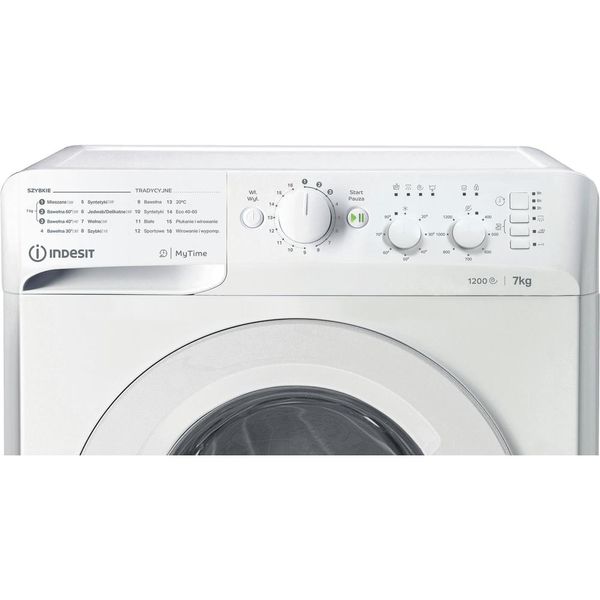 Indesit Pralka Wolnostojące MTWC 71252 W PL Biel Ładowany od frontu E Control panel