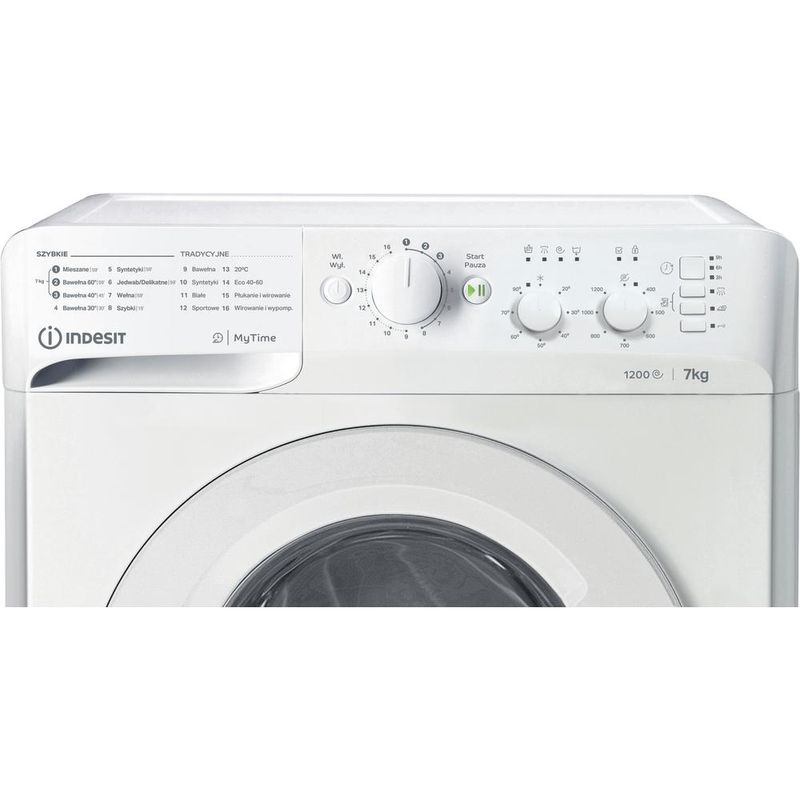 Indesit Pralka Wolnostojące MTWC 71252 W PL Biel Ładowany od frontu E Control panel