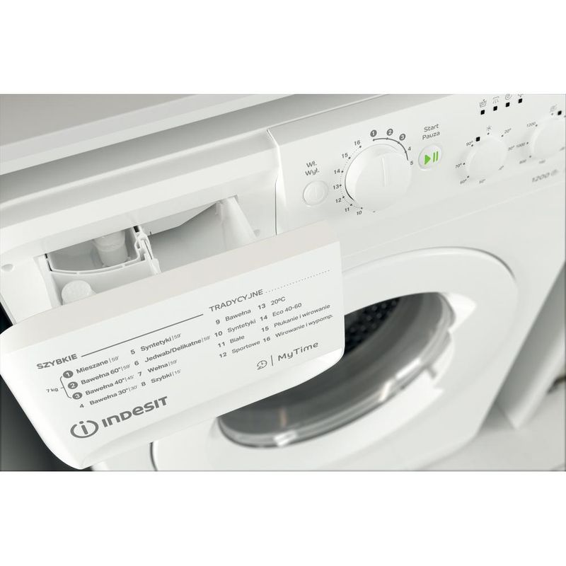 Indesit Pralka Wolnostojące MTWC 71252 W PL Biel Ładowany od frontu E Drawer