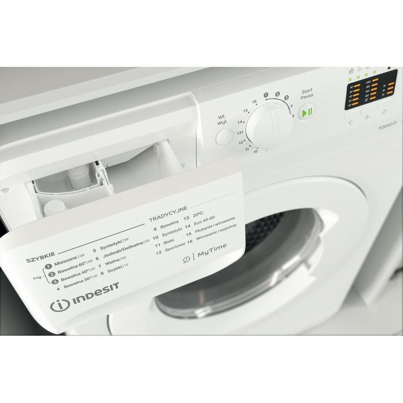 Indesit Pralka Wolnostojące MTWSA 61051 W PL Biel Ładowany od frontu F Drawer