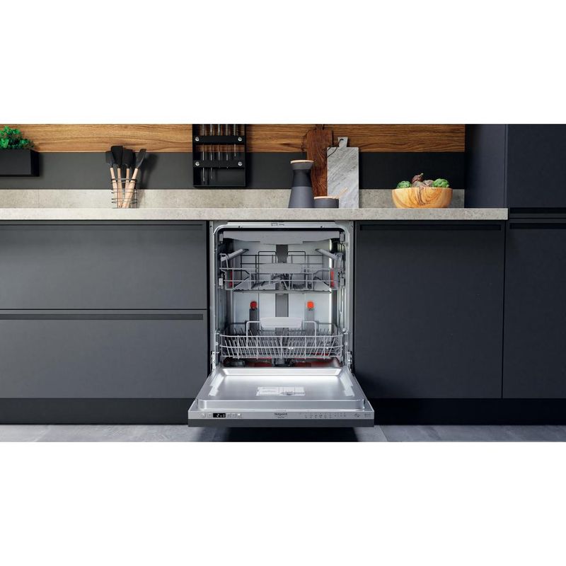 Hotpoint_Ariston Zmywarka Zabudowa HIC 3C26N WF W pełni zintegrowany E Lifestyle frontal open