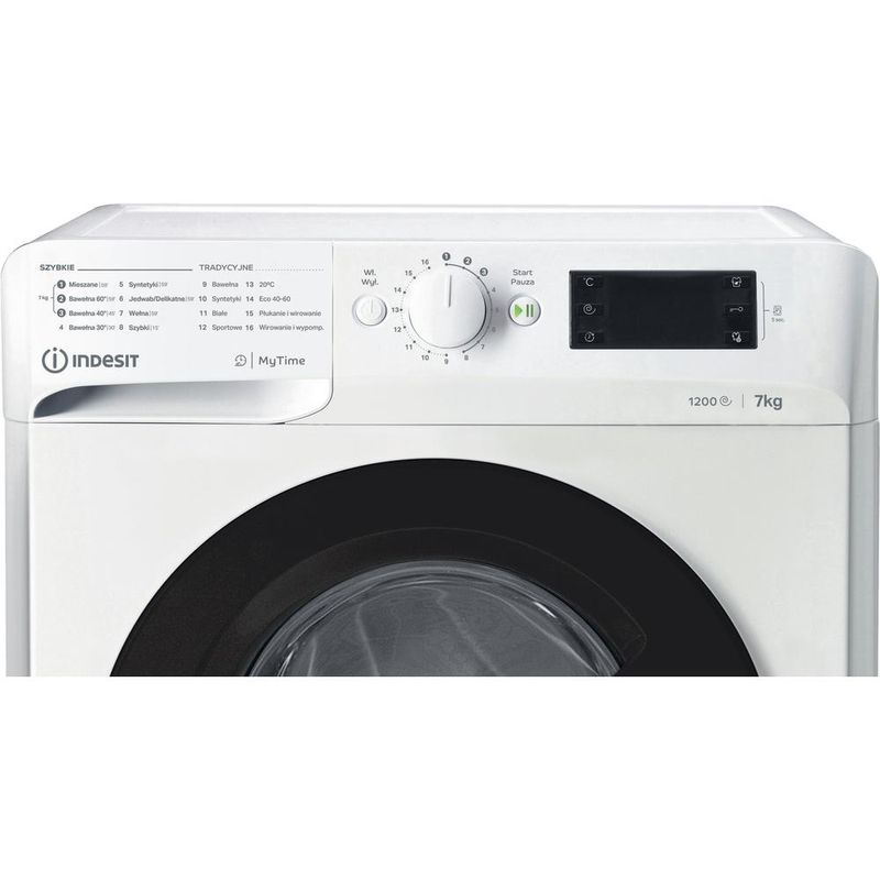 Indesit Pralka Wolnostojące MTWE 71252 WK PL Biel Ładowany od frontu E Control panel