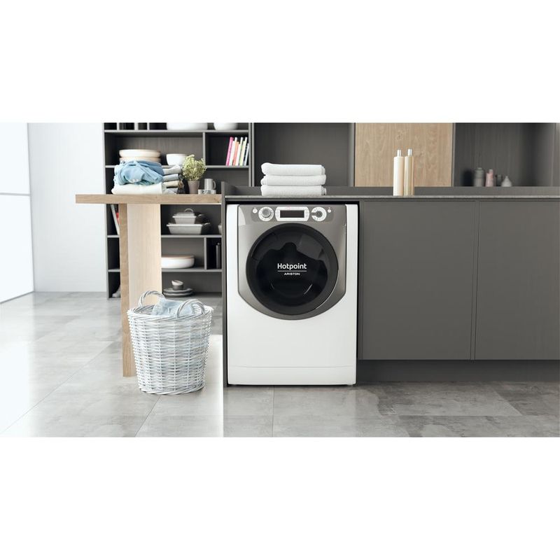 Hotpoint_Ariston Pralko-suszarka Wolnostojący AQD1072D 697 EU/B N Biały Ładowany od frontu Lifestyle frontal