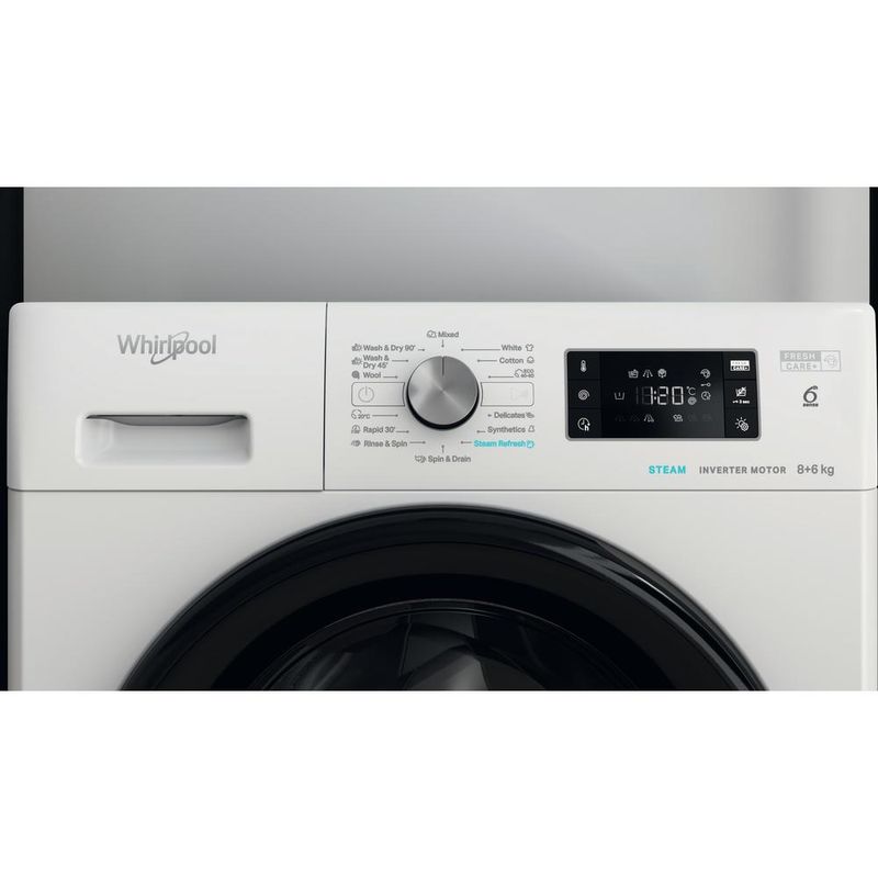 Whirlpool Pralkosuszarka Wolnostojące FFWDB 864349 BV EE Biel Ładowany od frontu Lifestyle control panel