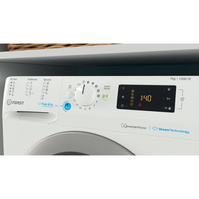 Indesit Pralka Wolnostojące BWSE 71295X WSV EU Biel Ładowany od frontu B Lifestyle control panel