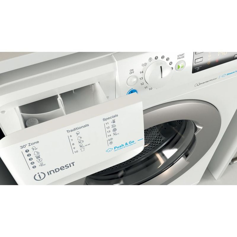 Indesit Pralka Wolnostojące BWSE 71295X WSV EU Biel Ładowany od frontu B Drawer