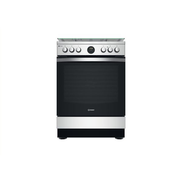 Indesit-Kuchenka-IS67G8CHX-E-Inox-Gazowy-Frontal
