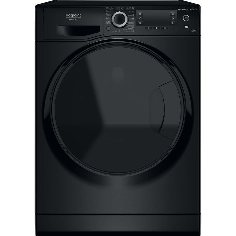 Hotpoint_Ariston Pralko-suszarka Wolnostojący NDD 11725 BDA EE Czarny Ładowany od frontu Frontal