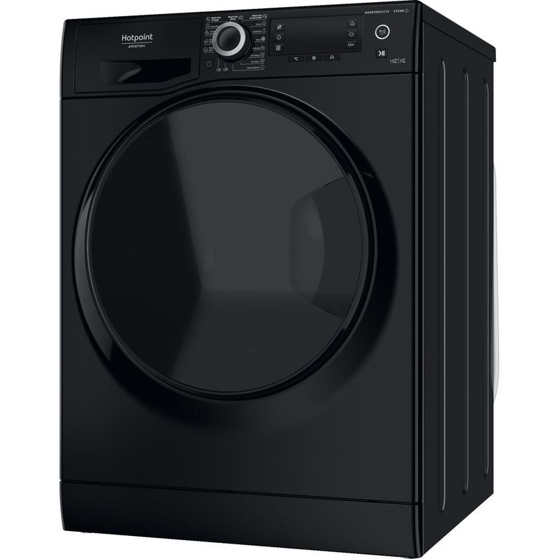 Hotpoint_Ariston Pralko-suszarka Wolnostojący NDD 11725 BDA EE Czarny Ładowany od frontu Perspective