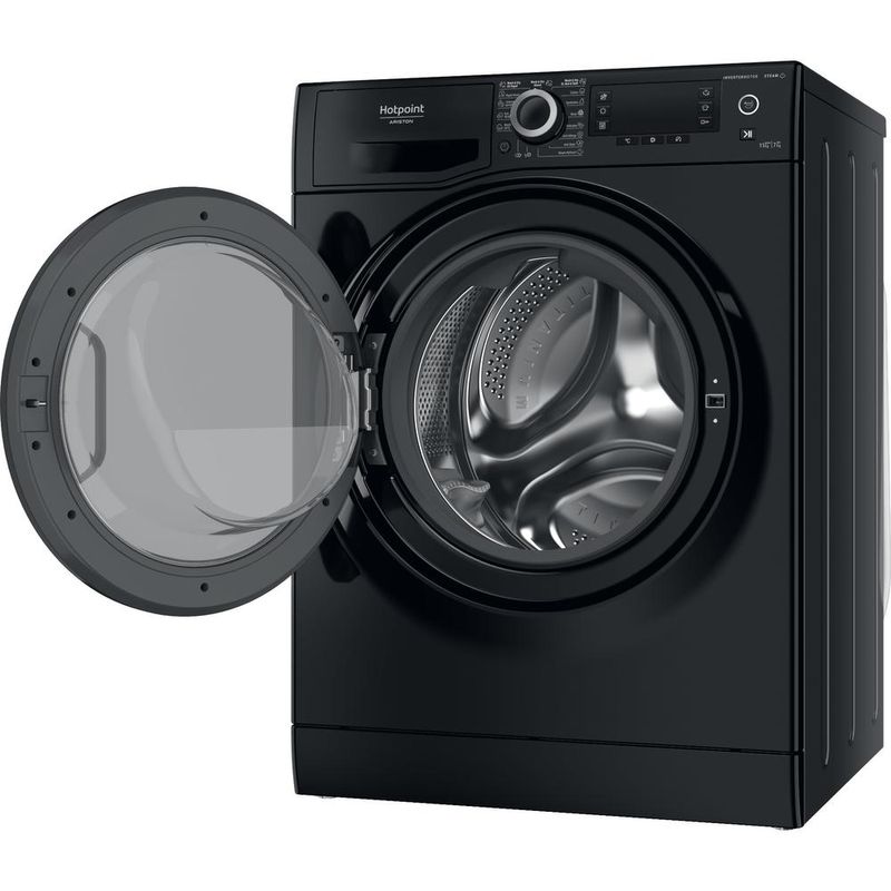 Hotpoint_Ariston Pralko-suszarka Wolnostojący NDD 11725 BDA EE Czarny Ładowany od frontu Perspective open