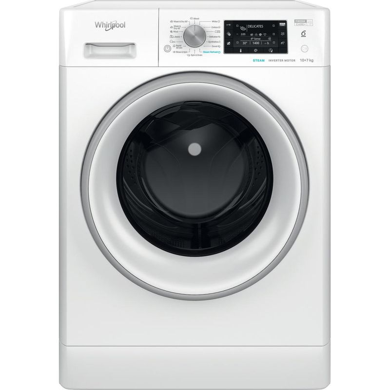 Whirlpool Pralkosuszarka Wolnostojące FFWDD 1076258 SV EE Biel Ładowany od frontu Frontal