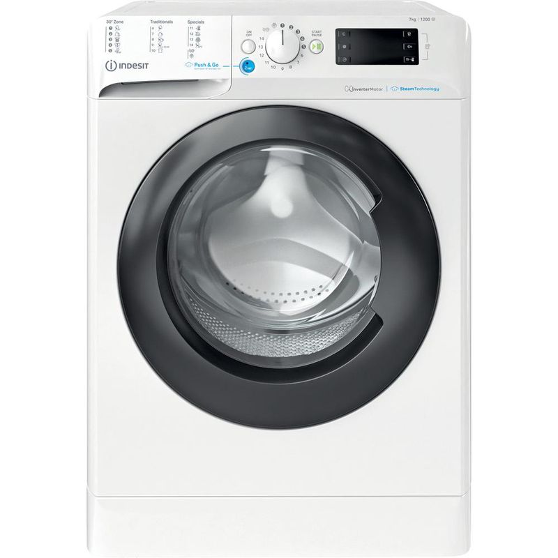 Indesit Pralka Wolnostojące BWSE 71295X WBV EU Biel Ładowany od frontu B Frontal