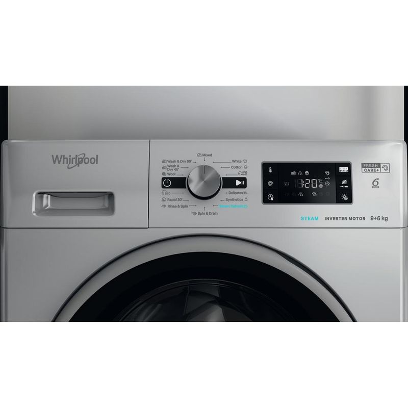 Whirlpool-Pralkosuszarka-Wolnostojące-FFWDB-964369-SBSV-EE-Srebrny-Ładowany-od-frontu-Control-panel