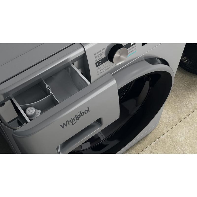 Whirlpool Pralkosuszarka Wolnostojące FFWDB 964369 SBSV EE Srebrny Ładowany od frontu Drawer