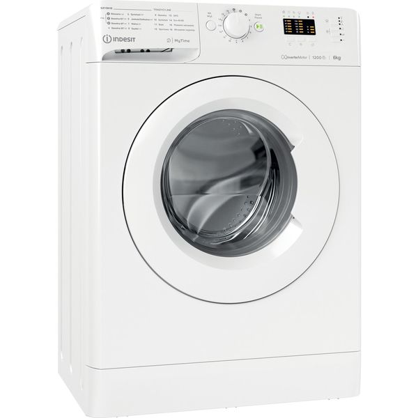 Indesit Pralka Wolnostojące MTWSA 61294 W PL Biel Ładowany od frontu C Perspective