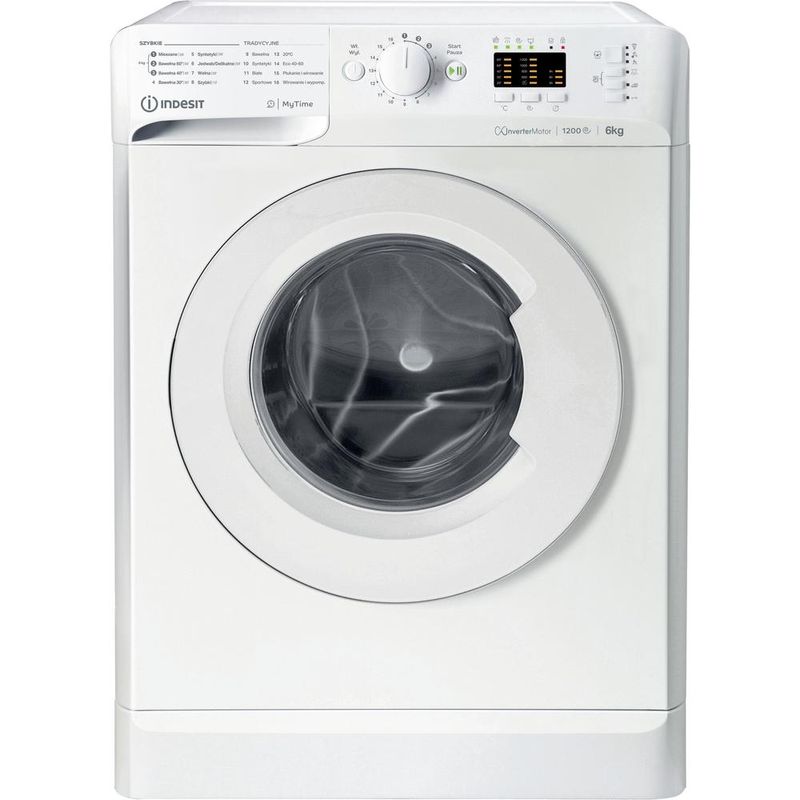 Indesit Pralka Wolnostojące MTWSA 61294 W PL Biel Ładowany od frontu C Frontal