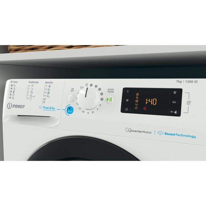 Indesit Pralka Wolnostojące BWSE 71295X WBV EU Biel Ładowany od frontu B Lifestyle control panel