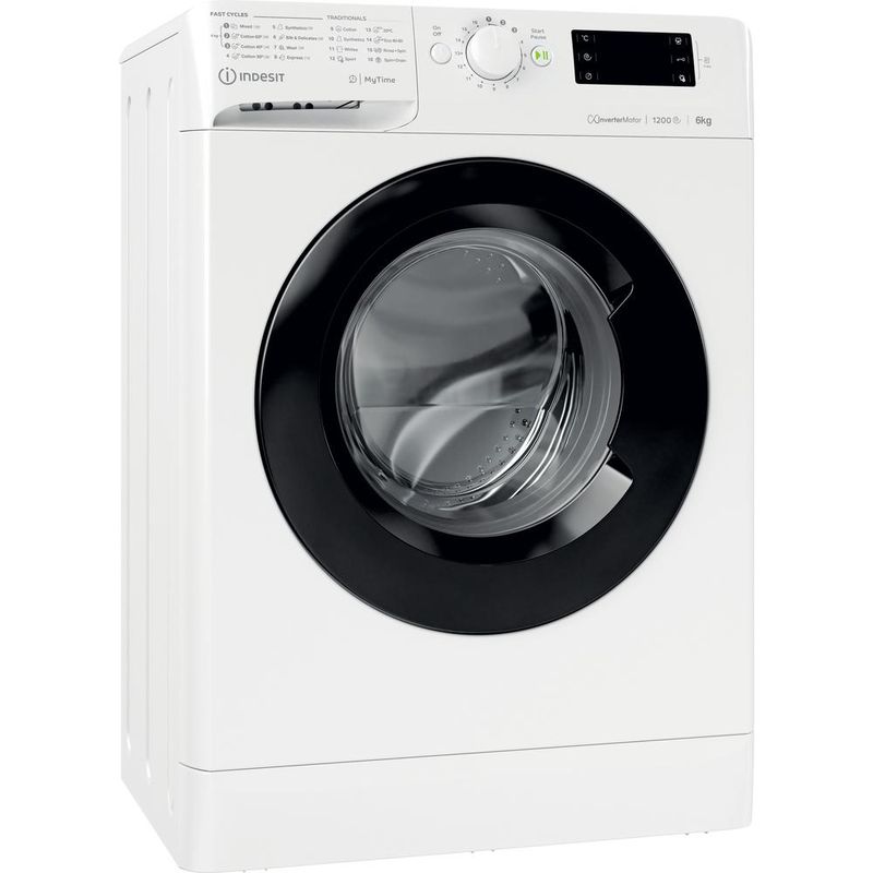 Indesit Pralka Wolnostojące MTWSE 61294 WK EE Biel Ładowany od frontu C Perspective