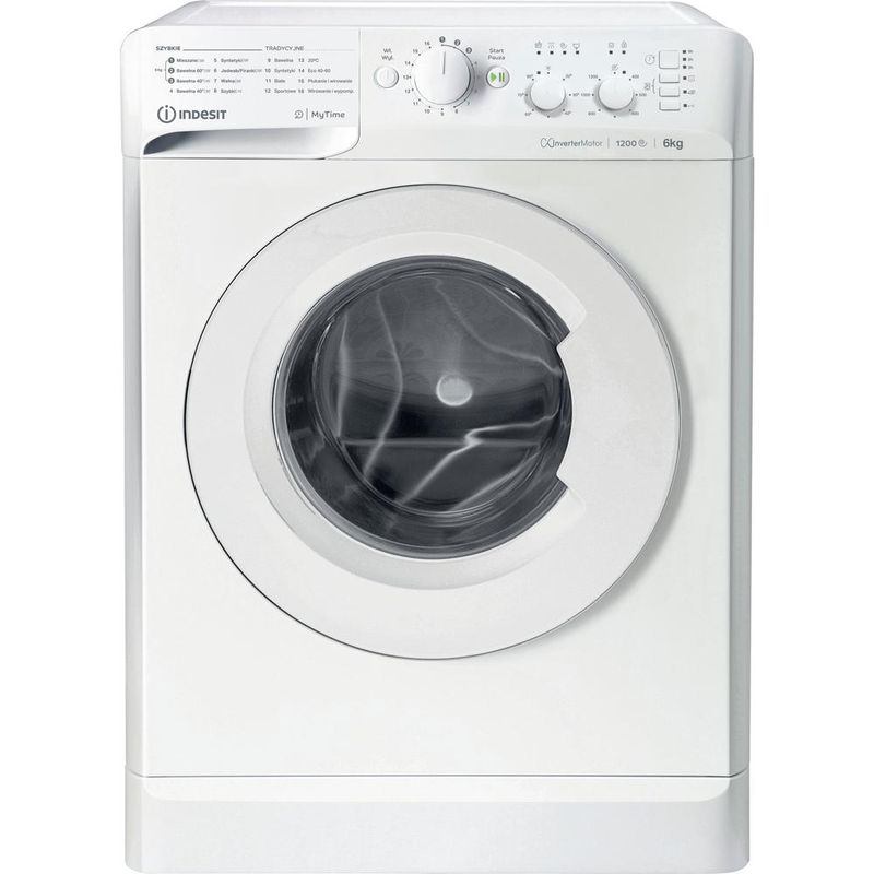 Indesit Pralka Wolnostojące MTWSC 61294 W PL Biel Ładowany od frontu C Frontal