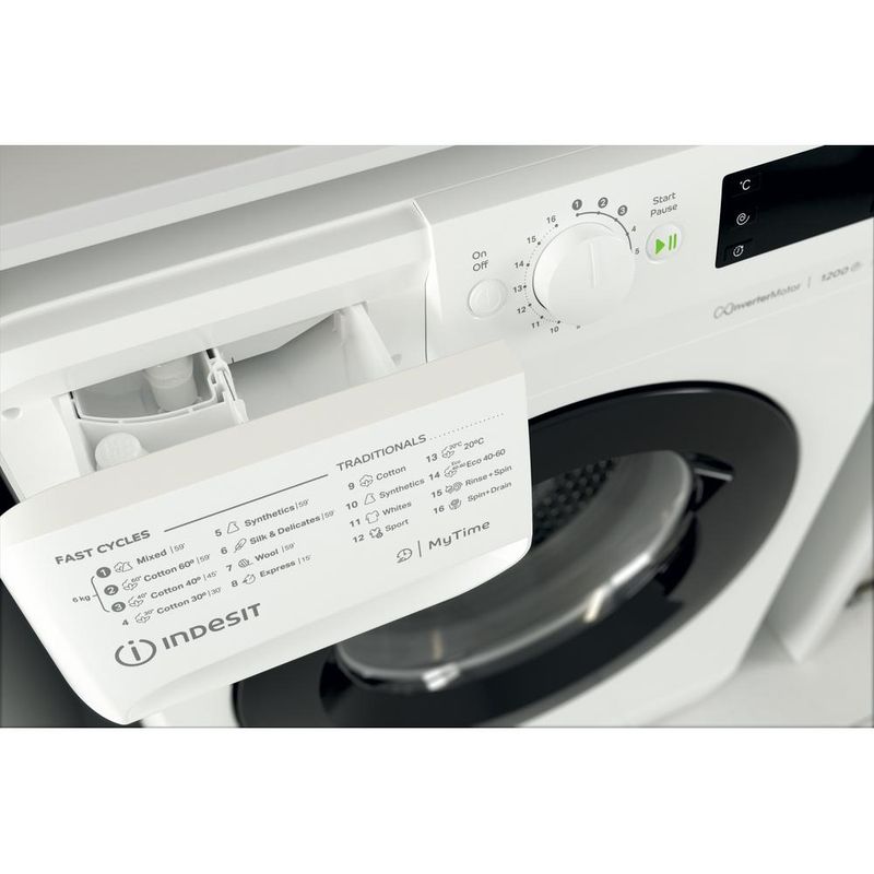 Indesit Pralka Wolnostojące MTWSE 61294 WK EE Biel Ładowany od frontu C Drawer