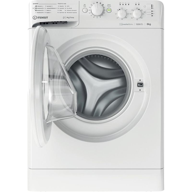 Indesit Pralka Wolnostojące MTWSC 61294 W PL Biel Ładowany od frontu C Frontal open